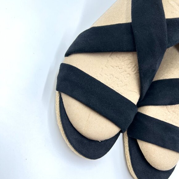 Lifestride Womens Size 9.5 Black Espadrilles Wedges Sandals Shoes - Picture 4 of 13